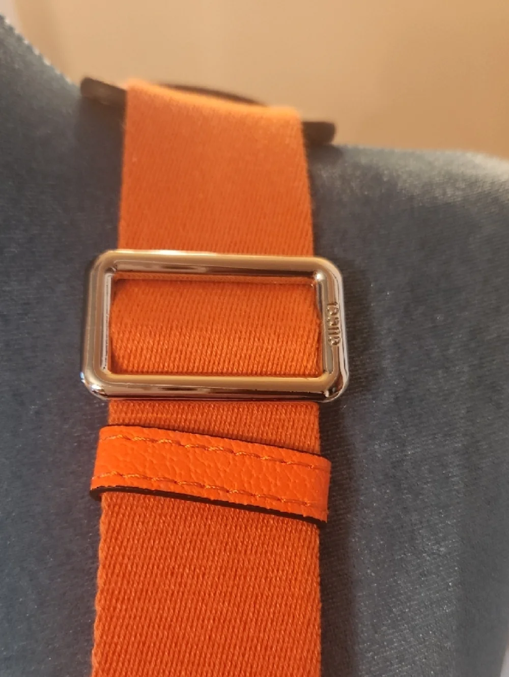 Inspired By Desiner Brown Supreme Crossbody with Orange Accents - Picture 16 of 16